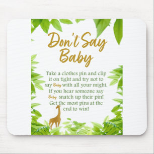 Mousepad Tema Dourado da selva Não diga amor