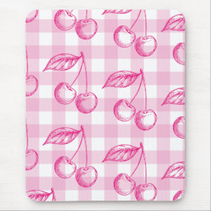 Mousepad Tema Estético de Cereja Rosa