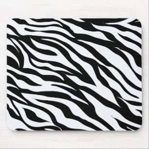 Mousepad Tema Safari preto e branco Zebra Impressão animal