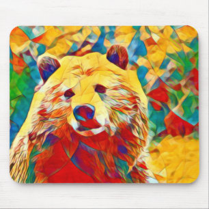 Mousepad Tema Watercolor Urso Colorido