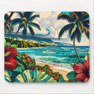 Mousepad Temas da Ilha bonito do Havaí