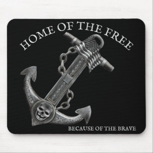 Mousepad Temed náutico do pirato de âncora para cromo metál