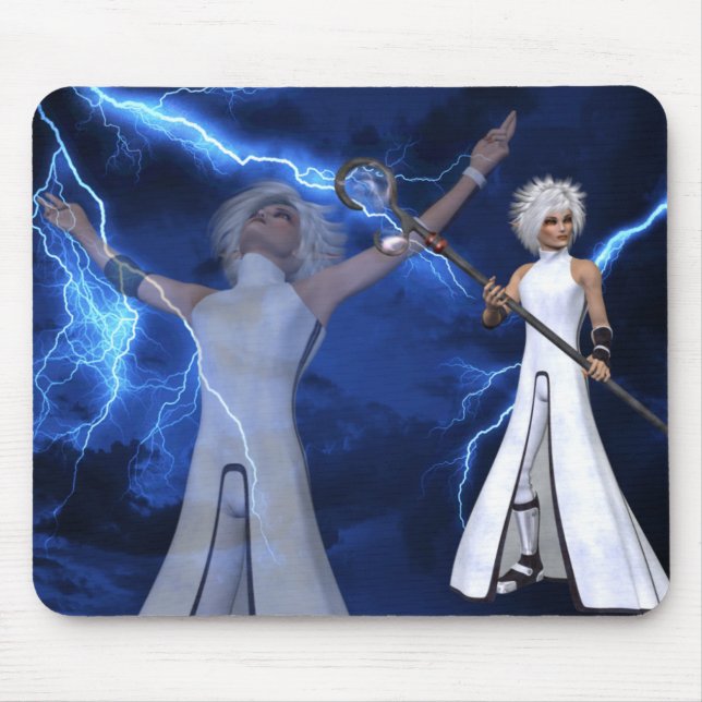 Mousepad Tempestade de relâmpago - Bloco de Mão Fantasia/An (Frente)