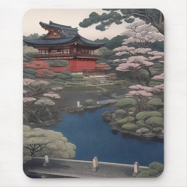 Mousepad Temple on the river - Japan (Frente)