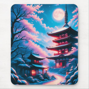 Mousepad Templo de Neve e Flores (Yukizakura no Tera)