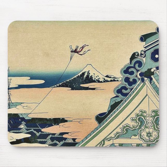 Mousepad Templo do ji de Hongan em Asakusa por Katsushika, (Frente)