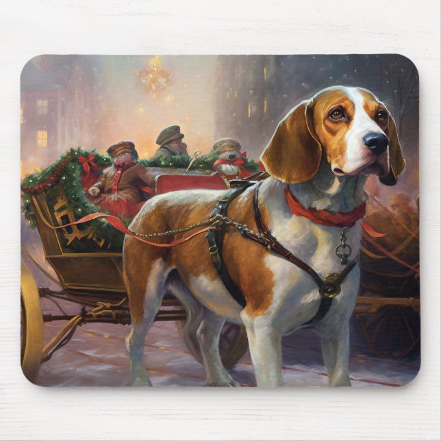 Mousepad Temporada Festiva de Natal do Beagle (Frente)