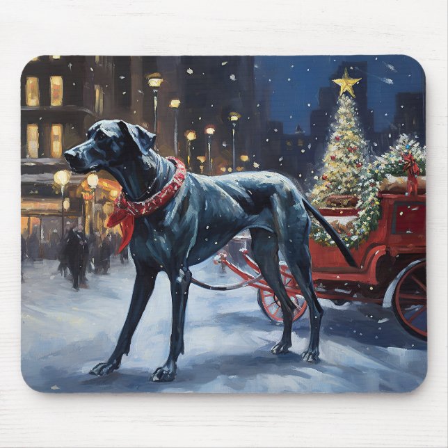 Mousepad Temporada Festiva de Natal do Great Dane (Frente)