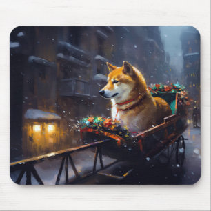 Mousepad Temporada Festiva de Natal do Shiba Inu