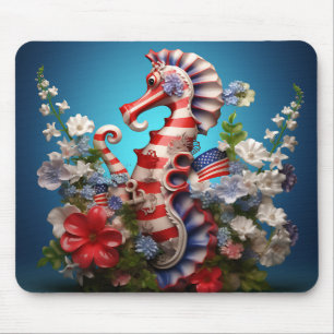 MOUSEPAD TEMPORADA PATRIÓTICA BRANCA VERMELHA E FLORES