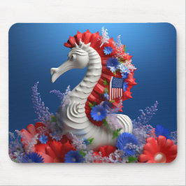 MOUSEPAD TEMPORADA PATRIÓTICA BRANCA VERMELHA E FLORES