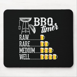 Mousepad Temporizador Legal de Churrasco Cru Raro Médio Bem
