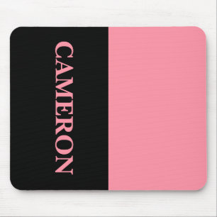 Mousepad Tendência 2 cores Nome Rosa Preto e Salmão