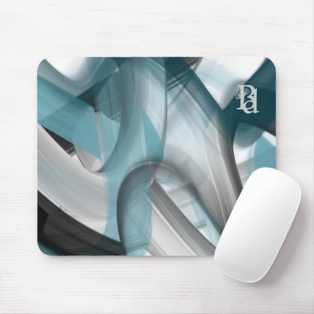 Mousepad Tendência Arte Abstrata Oceano Azul (Com mouse)