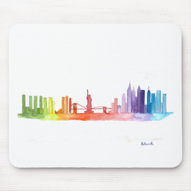 Mousepad Tendência coloração aquosa Nova Iorque skyline col (Frente)