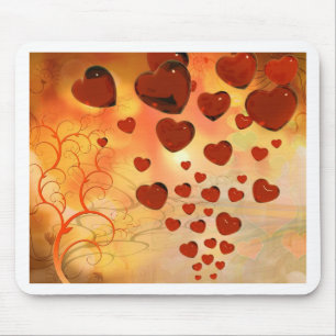 Mousepad Tendência de corações amorosos, acessórios. Dia de
