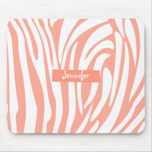 Mousepad Tendência do Padrão de Zebra com Linho Rosa-Rosa M