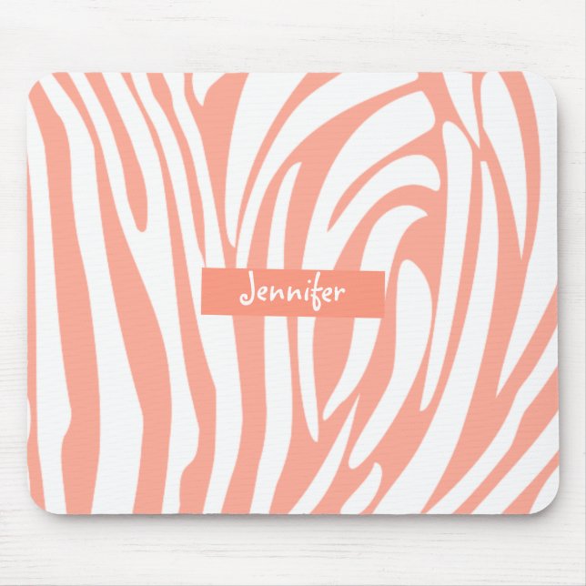 Mousepad Tendência do Padrão de Zebra com Linho Rosa-Rosa M (Frente)