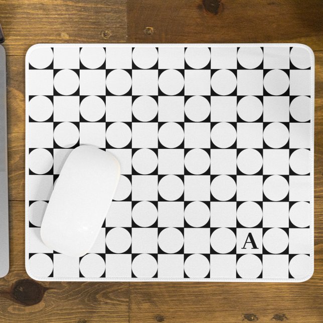 Mousepad Tendência Geométrica do Monograma Moderno (Criador carregado)