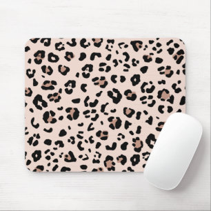 Mousepad Tendência Leopardo Imprime em Rosa e Preto Esbranq