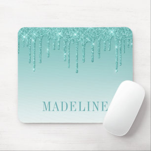 Mousepad Tendência Moderna Motivável Glitter Teal