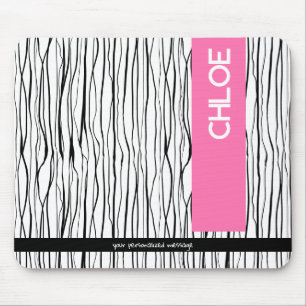 Mousepad Tendência rosa e preto personalizado