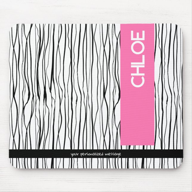Mousepad Tendência rosa e preto personalizado (Frente)