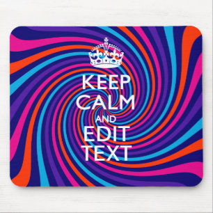 Mousepad Tenha calma dizendo em espiral multicolor