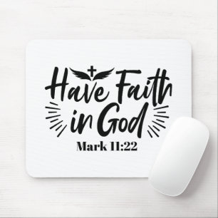 Mousepad Tenha fé em Deus, marque a citação 11:22 Inspiraci