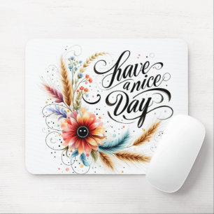 Mousepad Tenha um bom dia floral