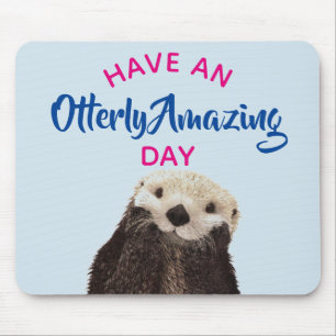 Mousepad Tenha uma foto bonito da lontra do dia