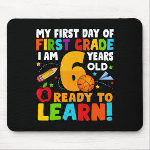 Mousepad Tenho 6 anos prontos para aprender as minhas costa