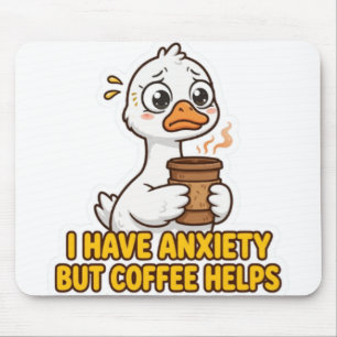 Mousepad Tenho Ansiedade Mas Café Ajuda Engraçado