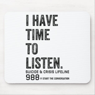 Mousepad Tenho Tempo Para Ouvir O Suicídio Mental Da Saúde