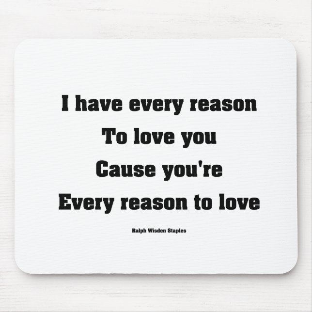 Mousepad Tenho todas as razões para te amar (Frente)
