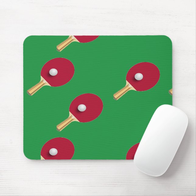 Mousepad tênis de mesa de  e esfera em verde (Com mouse)