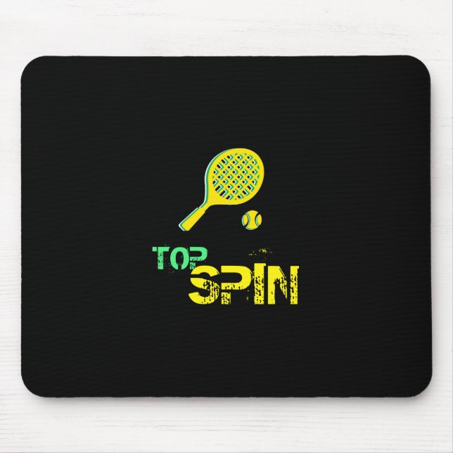 Mousepad Tênis Esporte Pop de Arte, Racket Verde e Amarelo (Frente)