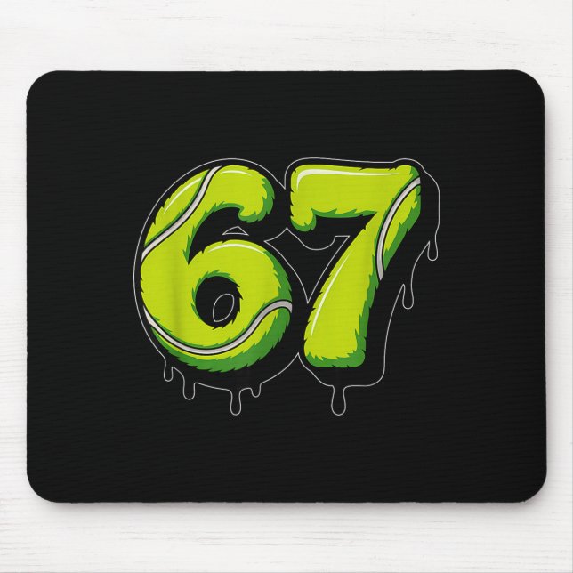 Mousepad Tennis Drip Number 67 Or 67th Birthday Six Seven  (Frente)