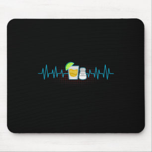 Mousepad Tequila Limão Salt Heartbeat Cinco de Mayo Fi Engr