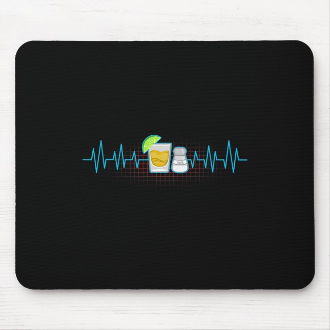 Mousepad Tequila Limão Salt Heartbeat Cinco de Mayo Fi Engr (Frente)