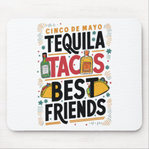 Mousepad Tequila Tacos Melhores Amigos Bebendo Cinco De May
