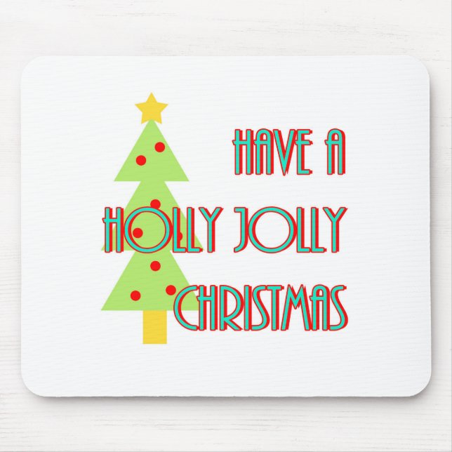 Mousepad ter um meio século de Natal holly jolly moderno (Frente)