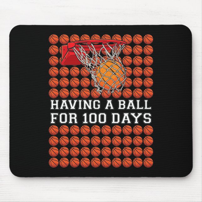 Mousepad Ter Uma Bola De 100 Dias Para Crianças De Basquete (Frente)