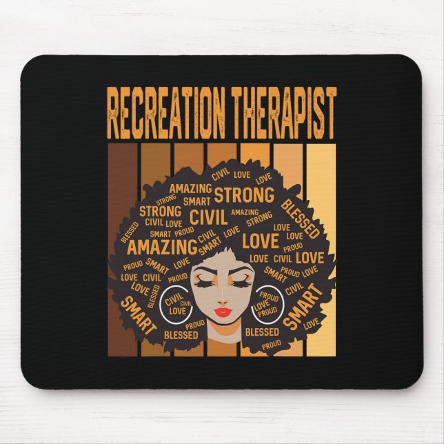 Mousepad Terapeuta de Recreação Poderoso Mês da História Ne (Frente)