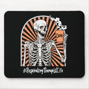 Mousepad Terapeuta Respiratório Masculino Vida Café Esquele