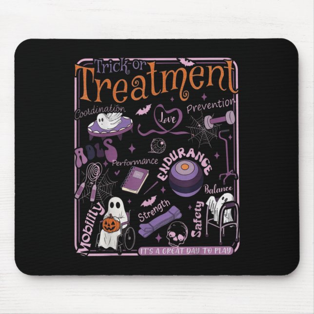 Mousepad Terapêutica Física Com Truques Ou Pt Halloween (Frente)