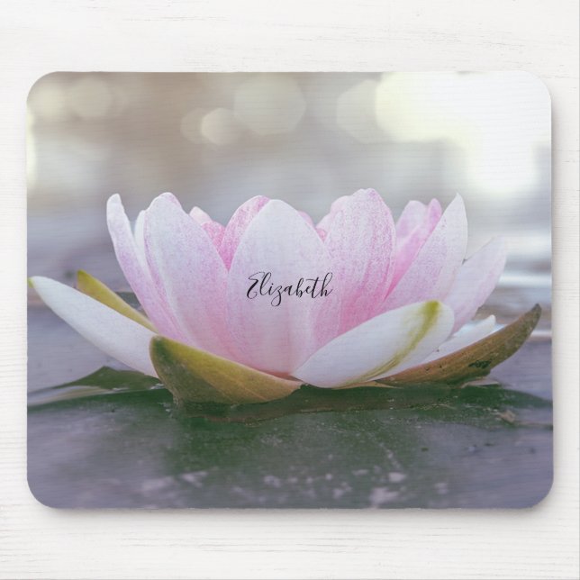 Mousepad Terapêutica Psicóloga Zen, Flor de Lotus Rosa (Frente)