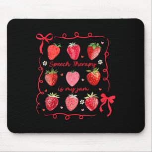 Mousepad Terapia da Fala é Minha Paixão Laço de Morango Slp