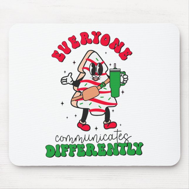 Mousepad Terapia da Fala Natal Todos Comunicam Diferente (Frente)
