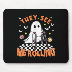 Mousepad Terapia Física Halloween Eles Me Veem Rolling Spo